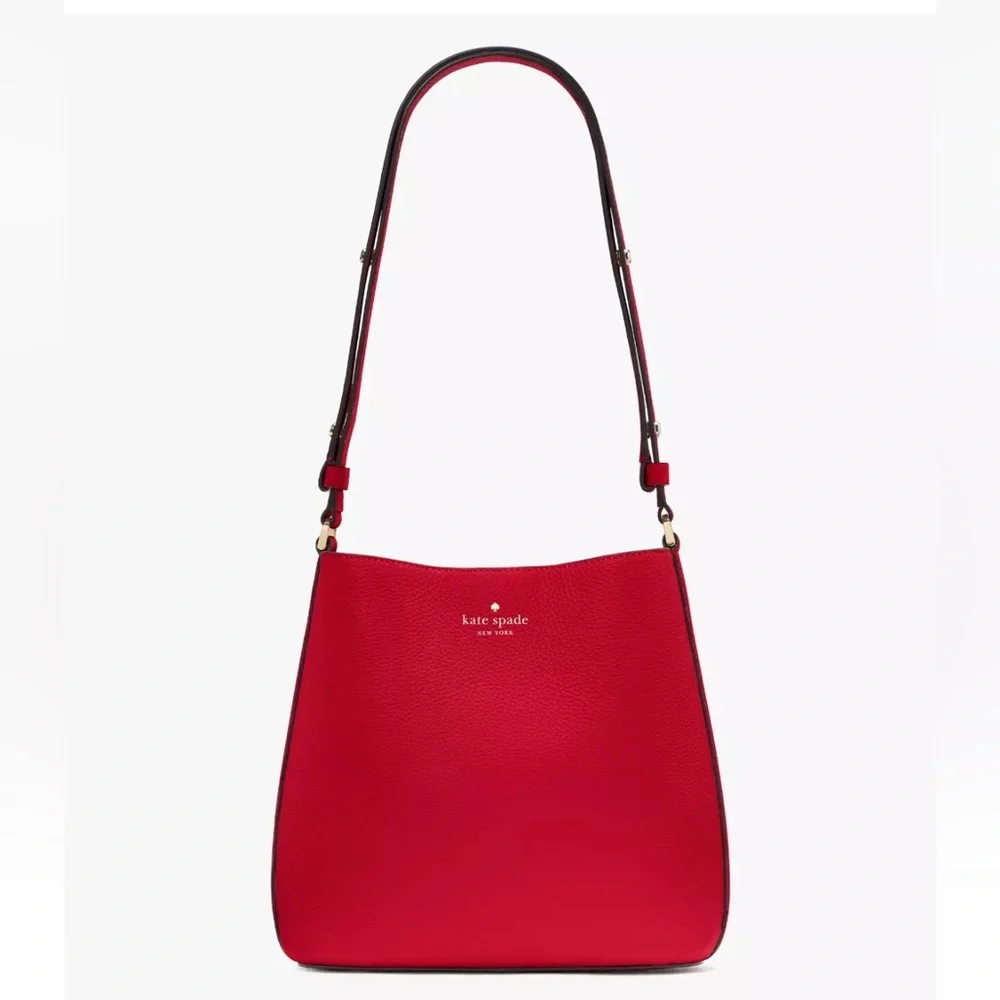 New Kate Spade Julia Medium Bucket Bag Perfect Cherry - Picture 1 of 5